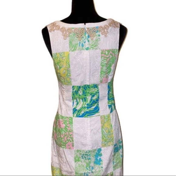 Lilly Pulitzer Janice Shift Dress Lioness Patch Size 2 75709 Easter Spring - Picture 4 of 8